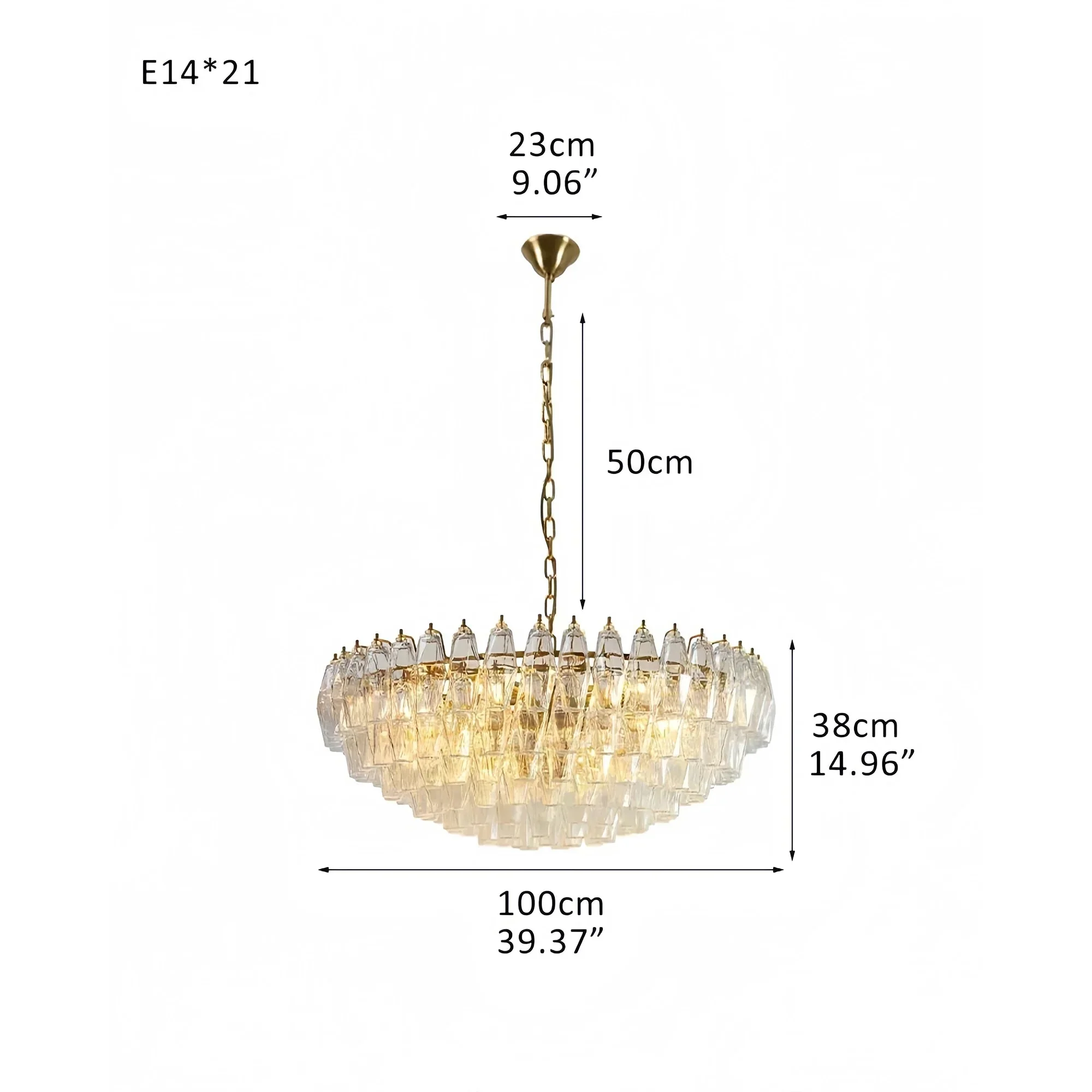 Hand Blown Tier Glass Large Murano Chandelier 24"31"40" - Image 38