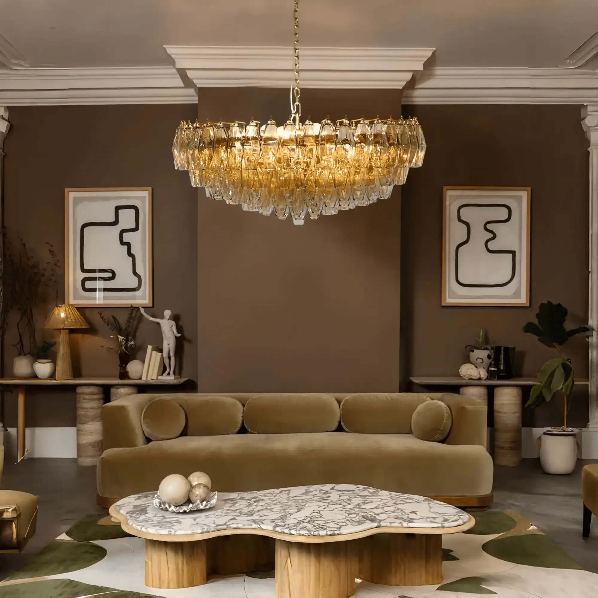 Hand Blown Tier Glass Large Murano Chandelier 24"31"40" - Image 5