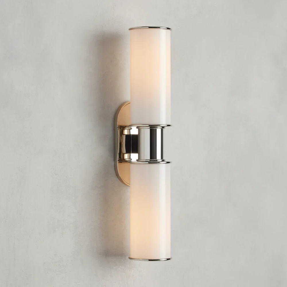 Harlin Modern Milk Glass 2-Light Wall Sconce - Image 3