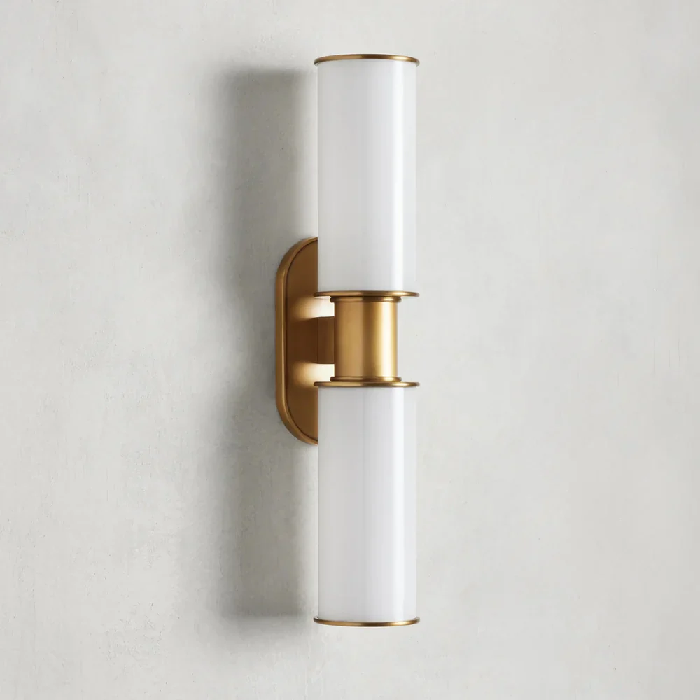 Harlin Modern Milk Glass 2-Light Wall Sconce - Image 4
