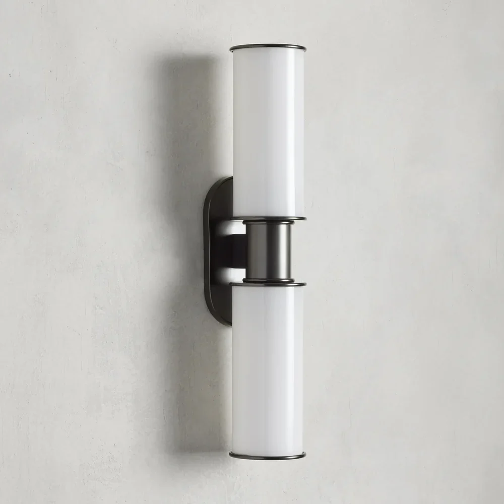 Harlin Modern Milk Glass 2-Light Wall Sconce - Image 7