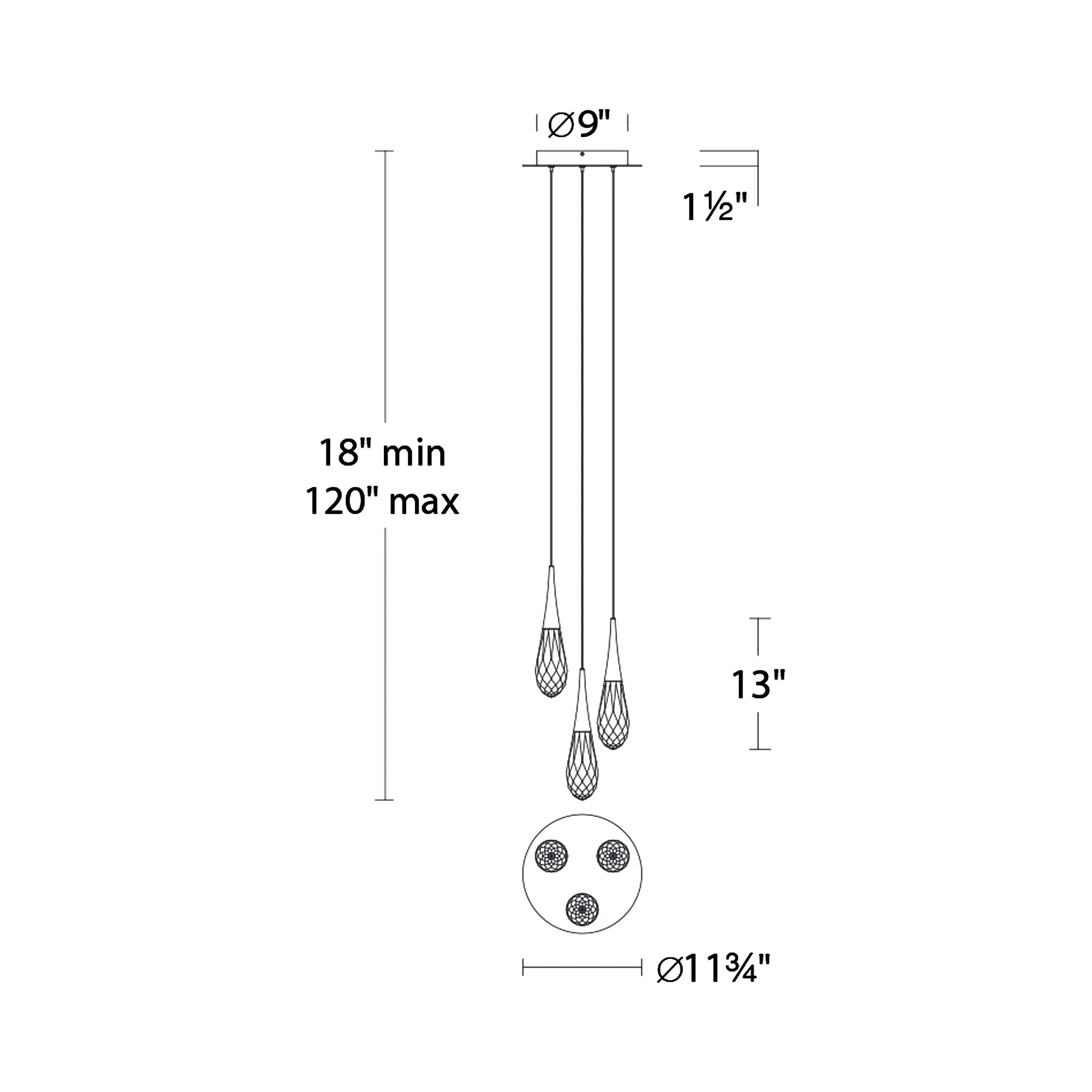 Hibiscas LED Multi Light Pendant Light - Image 10
