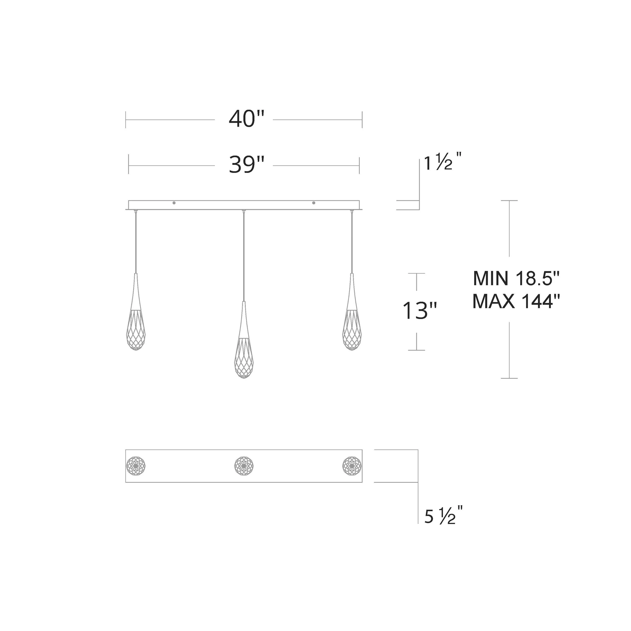 Hibiscus Linear LED Multi Pendant Light - Image 4