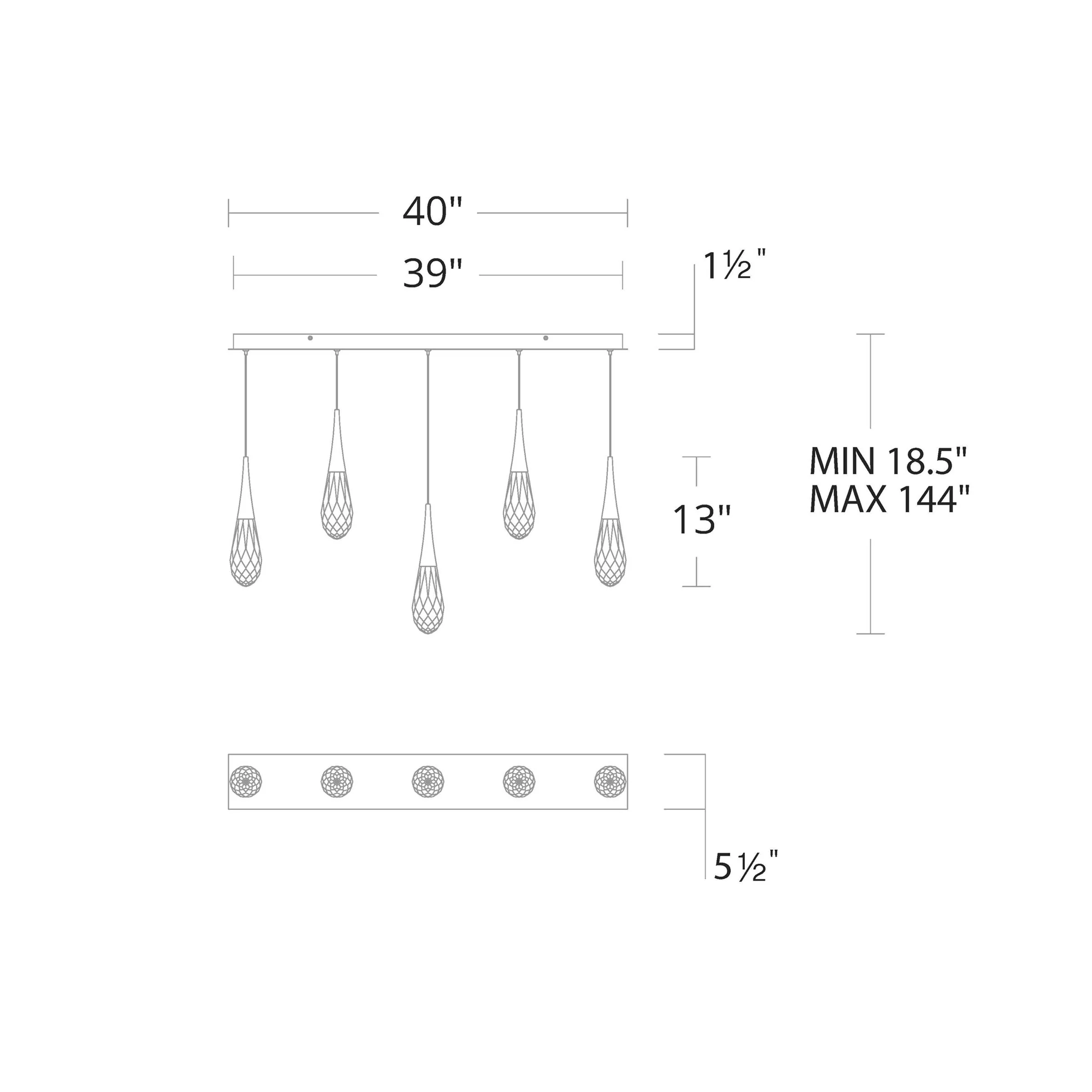 Hibiscus Linear LED Multi Pendant Light - Image 5