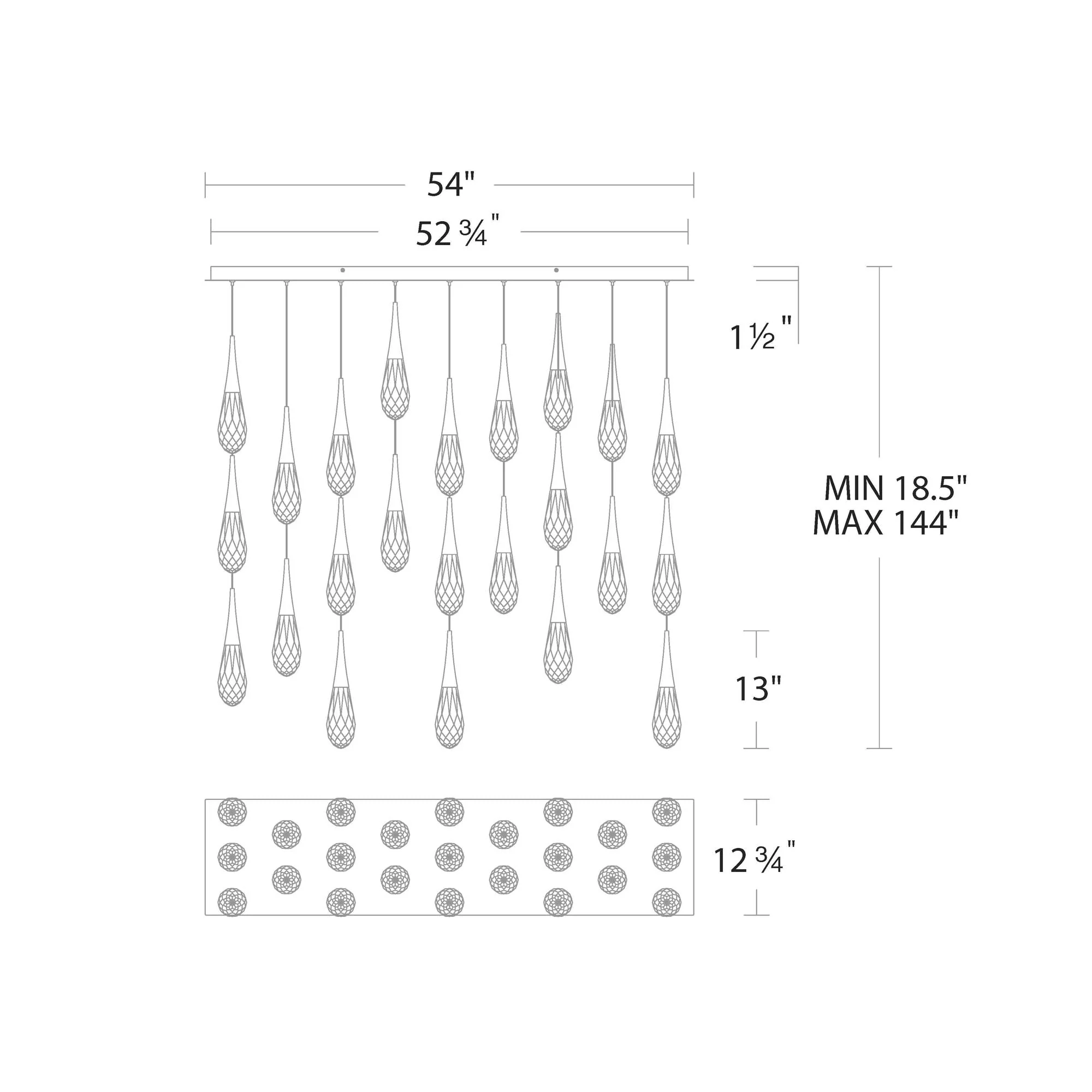 Hibiscus Linear LED Multi Pendant Light - Image 7