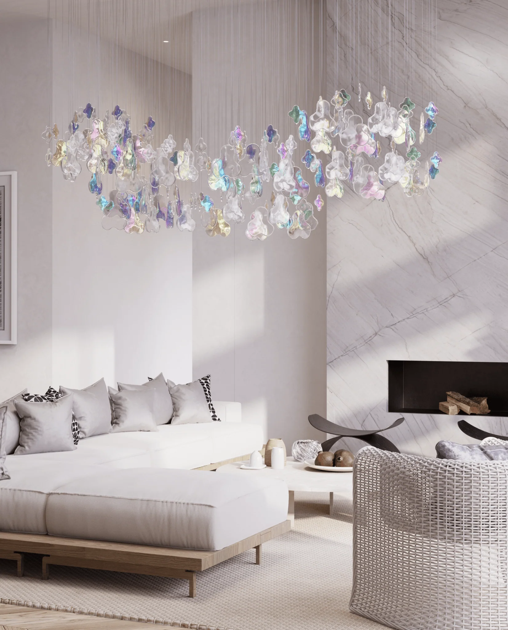Galaxy Iris Iridescent Blossom Chandelier - Image 12