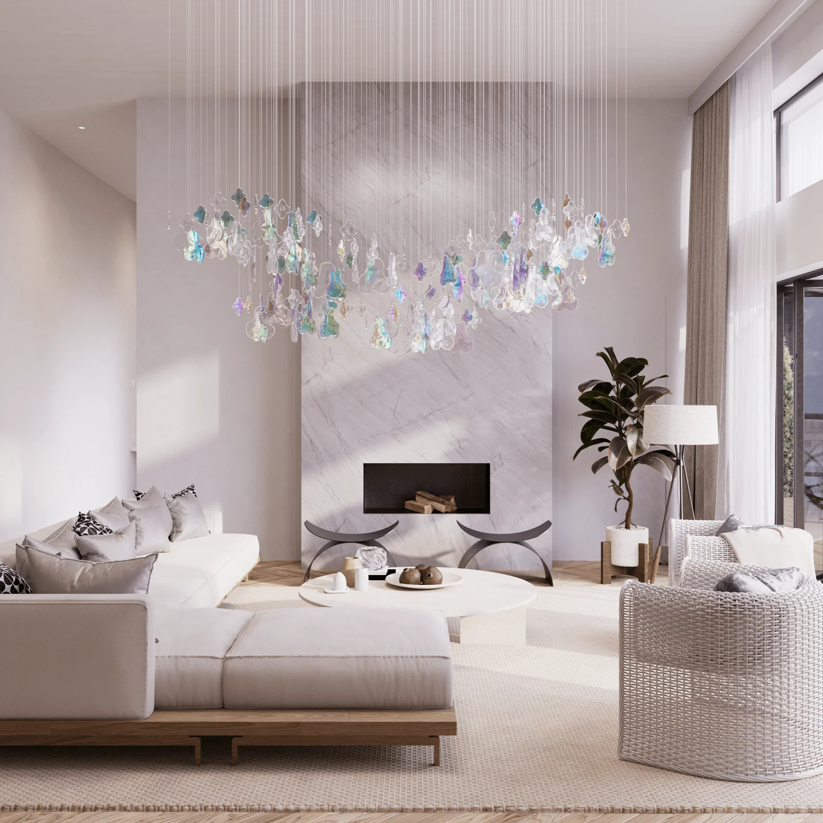 Galaxy Iris Iridescent Blossom Chandelier - Image 2