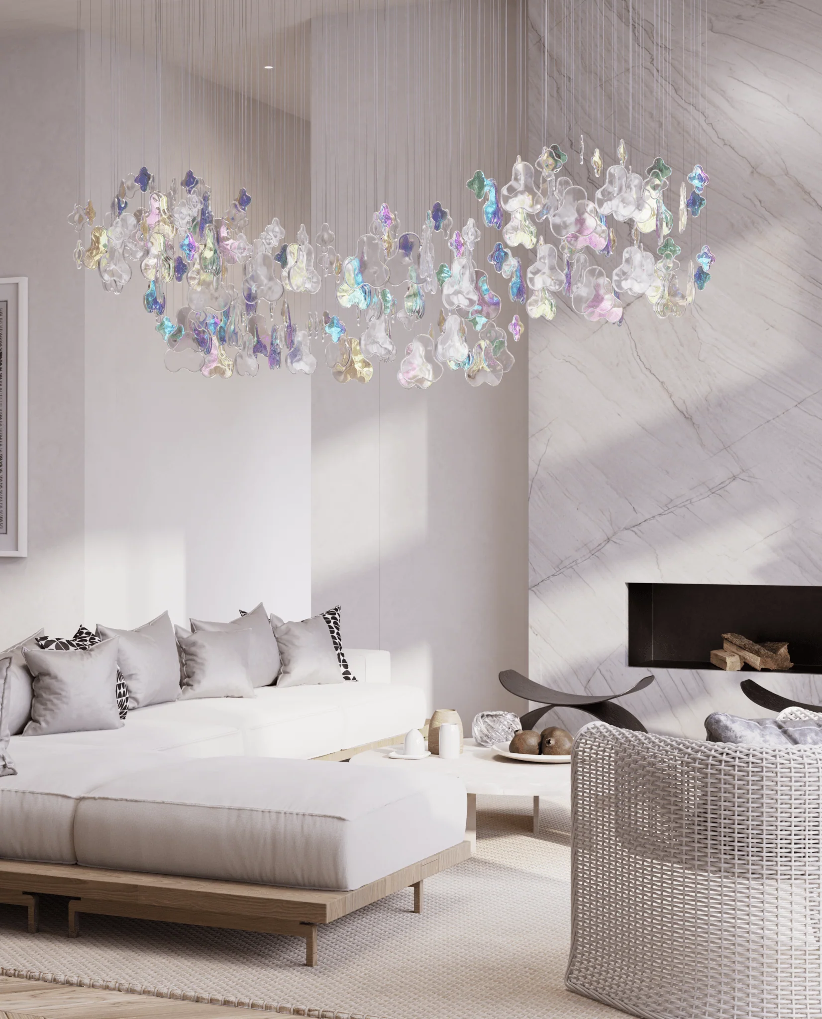 Galaxy Iris Iridescent Blossom Chandelier - Image 3