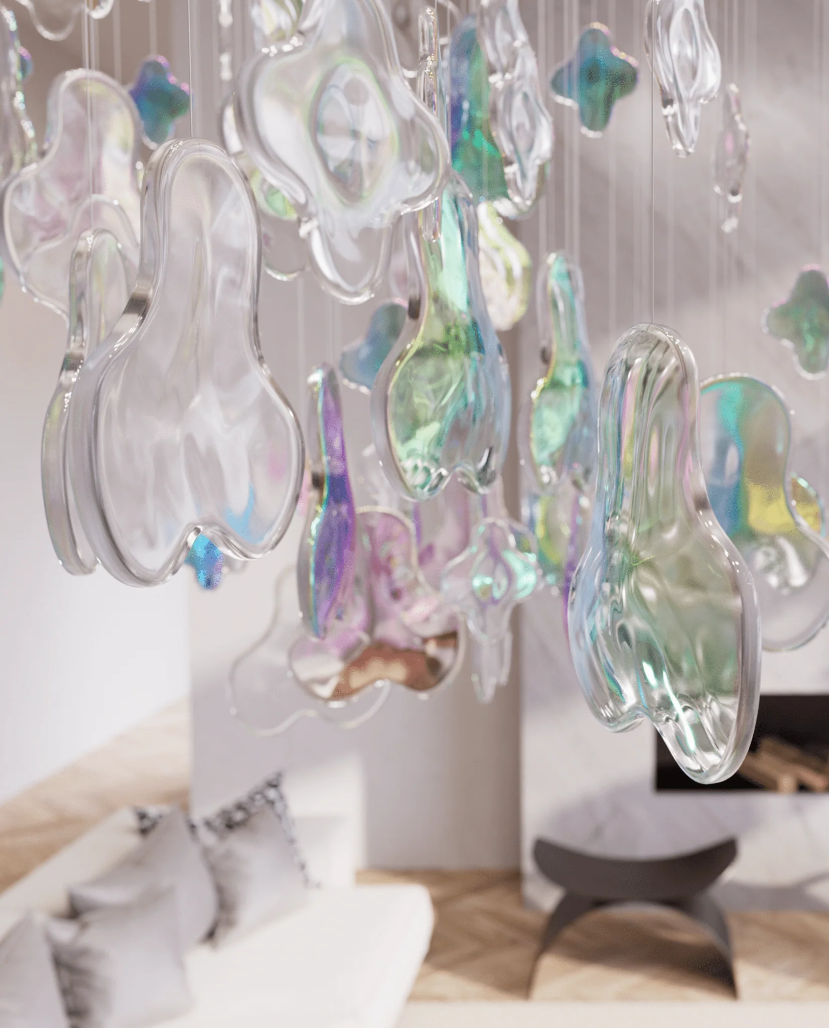 Galaxy Iris Iridescent Blossom Chandelier - Image 4