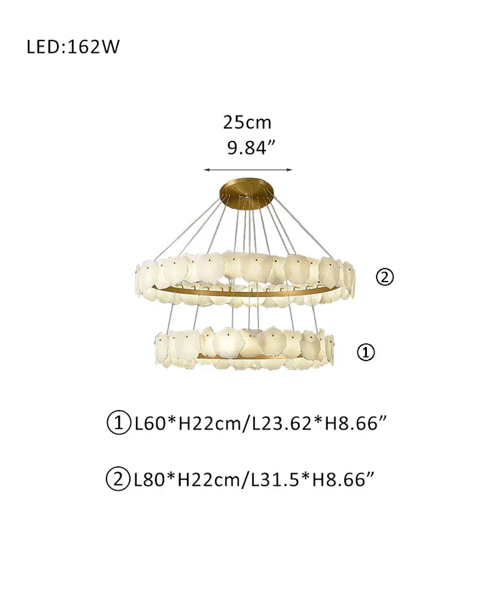 Irregular Alabaster Multi-Layered Round Chandelier - Image 2