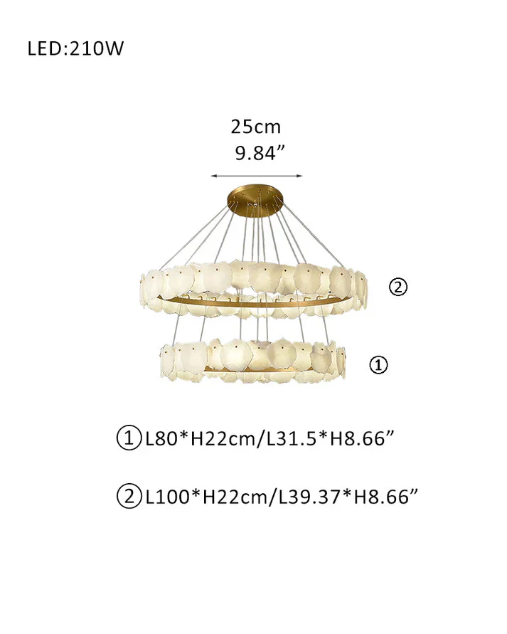 Irregular Alabaster Multi-Layered Round Chandelier - Image 3