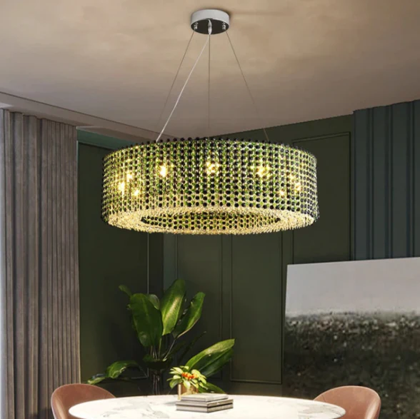 Italian Modern Light Luxury Round Crystal Chandelier Decorative Light Fixture for Living Room/Dining Room - Image 4