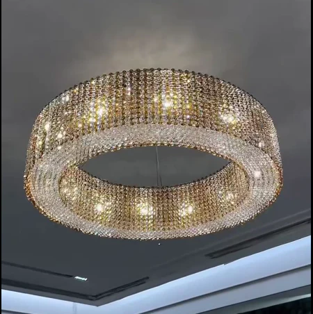Italian Modern Light Luxury Round Crystal Chandelier Decorative Light Fixture for Living Room/Dining Room - Image 7