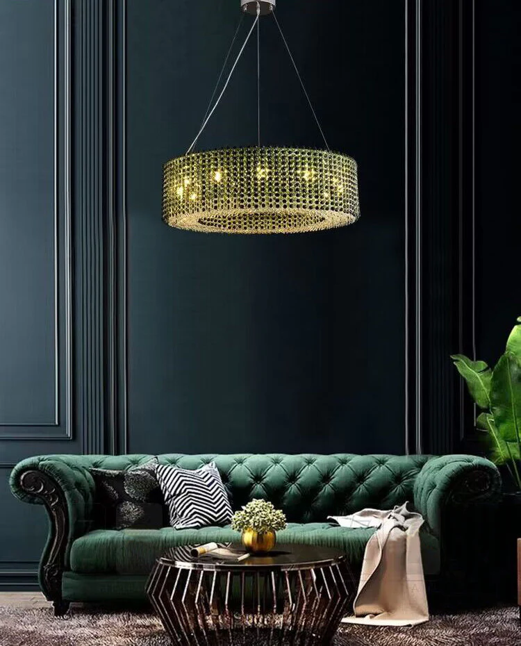 Italian Modern Light Luxury Round Crystal Chandelier Decorative Light Fixture for Living Room/Dining Room - Image 8