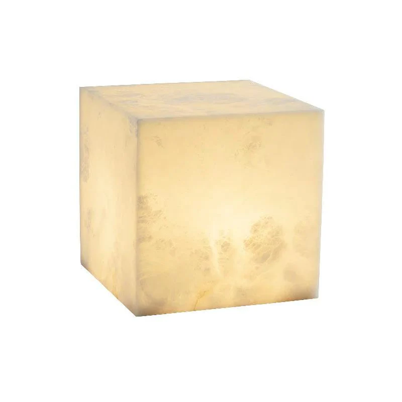 Janet Alabaster Cubic Table Lamp, Bedside Table Lamp - Image 5
