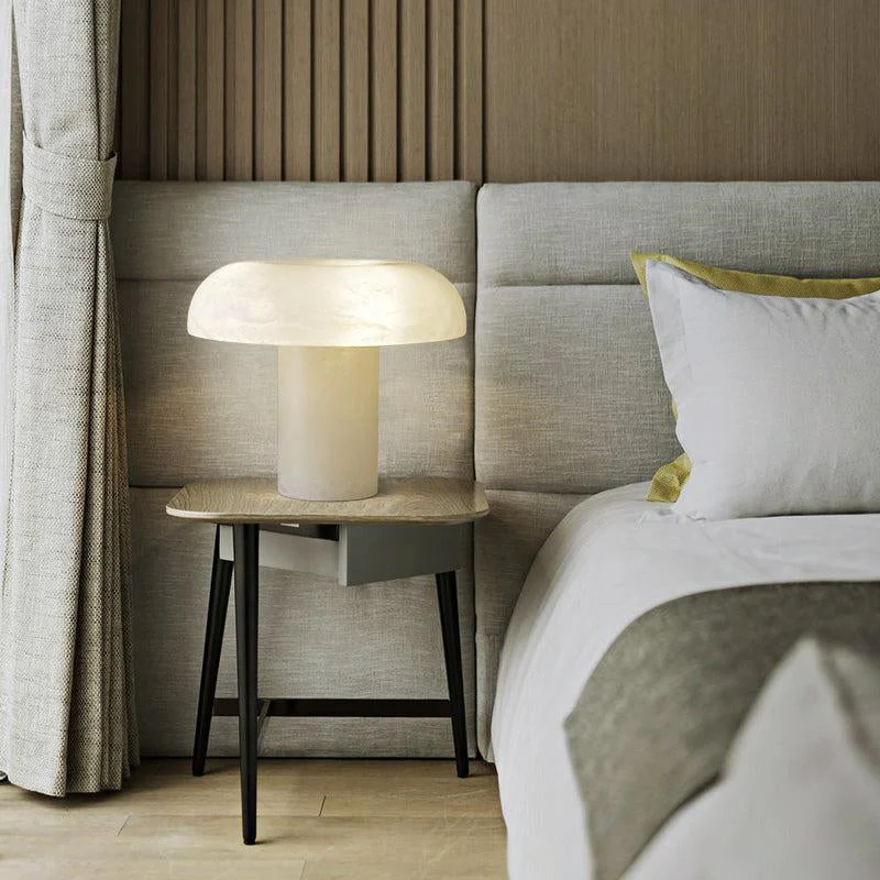 Janet Alabaster Mushroom Table Lamp, Bedside Table Lamp - Image 3
