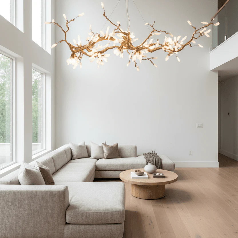 Selenite Crystal Blossom Branching Tree Chandelier - Image 10