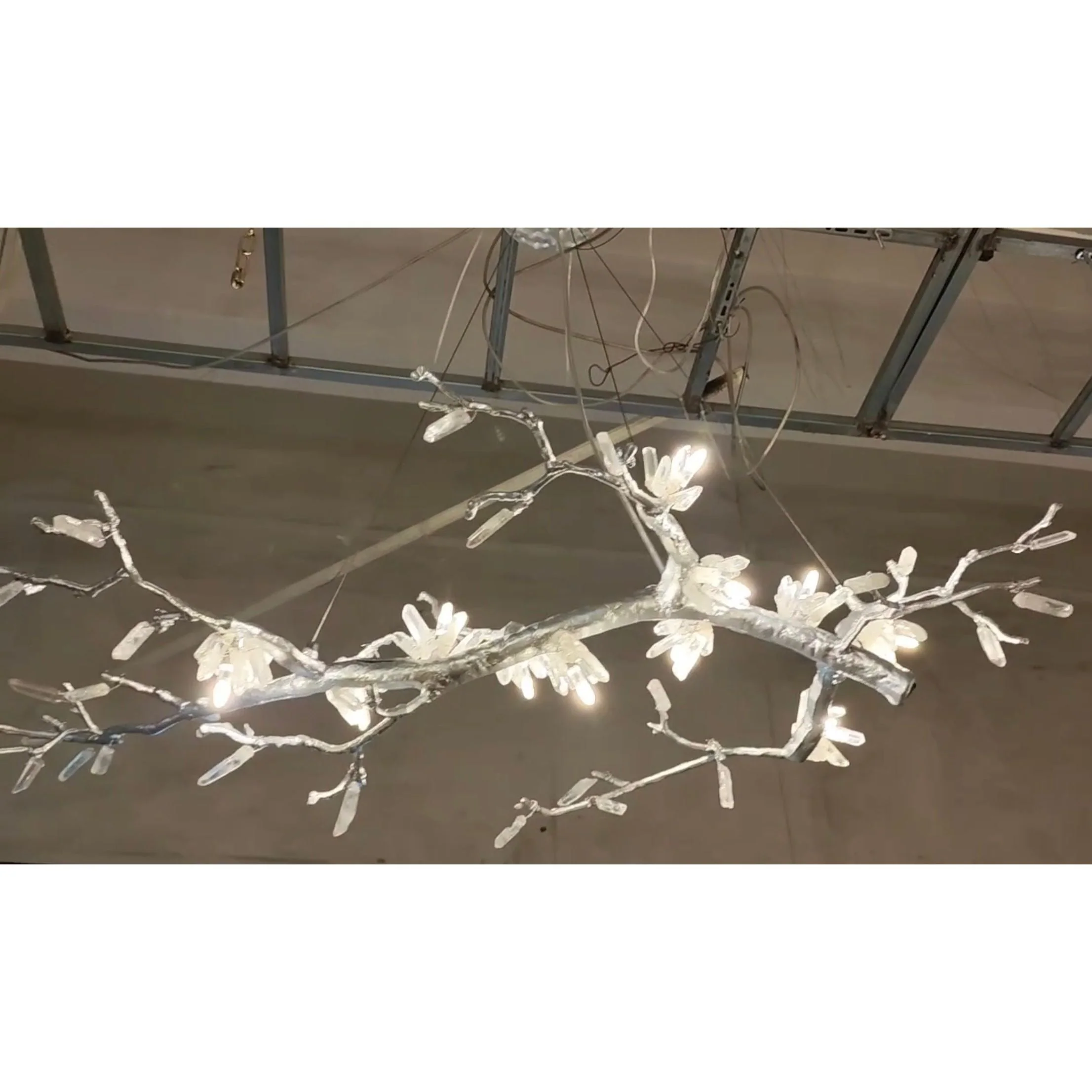Selenite Crystal Blossom Branching Tree Chandelier - Image 11