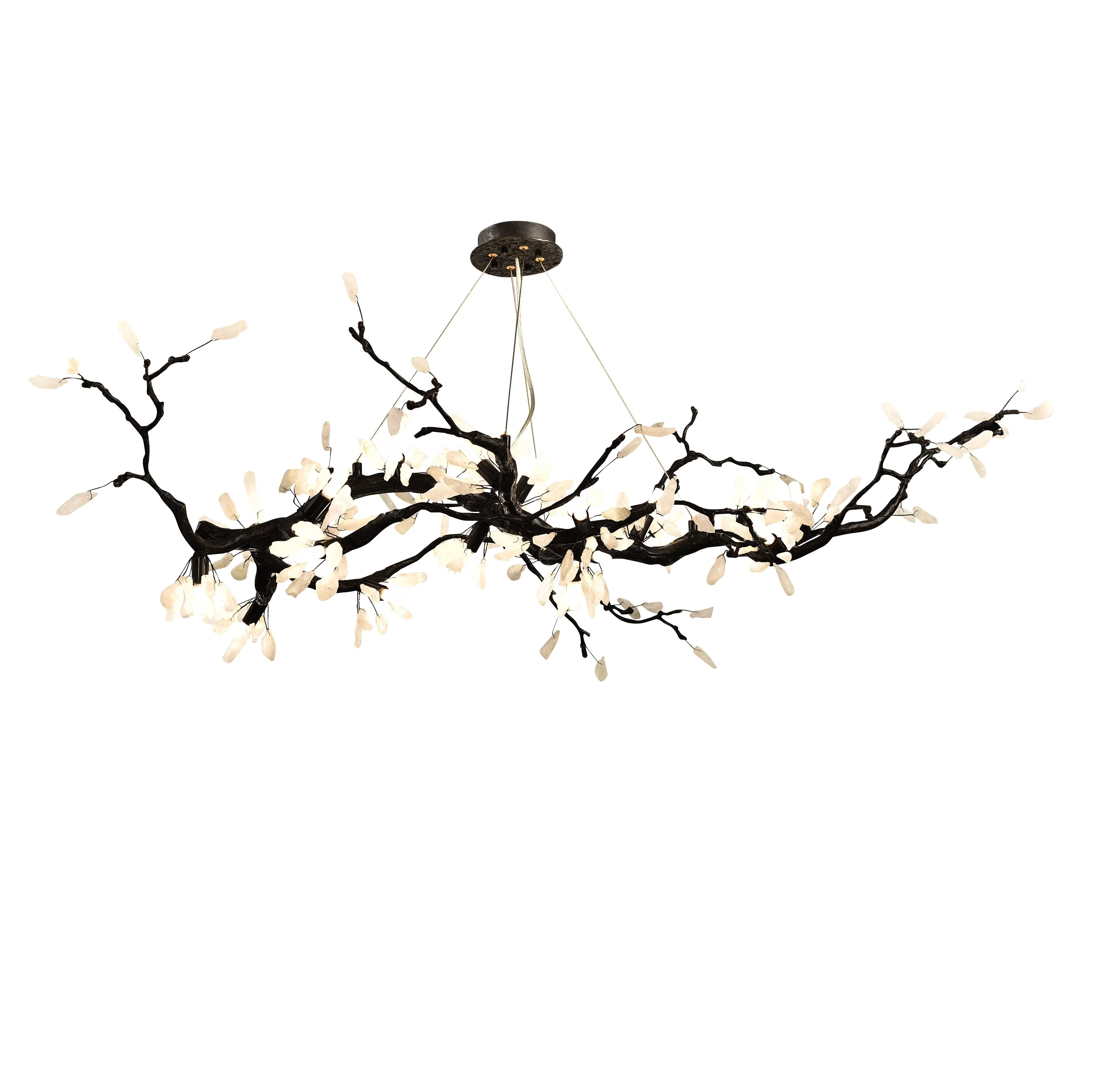 Selenite Crystal Blossom Branching Tree Chandelier - Image 13