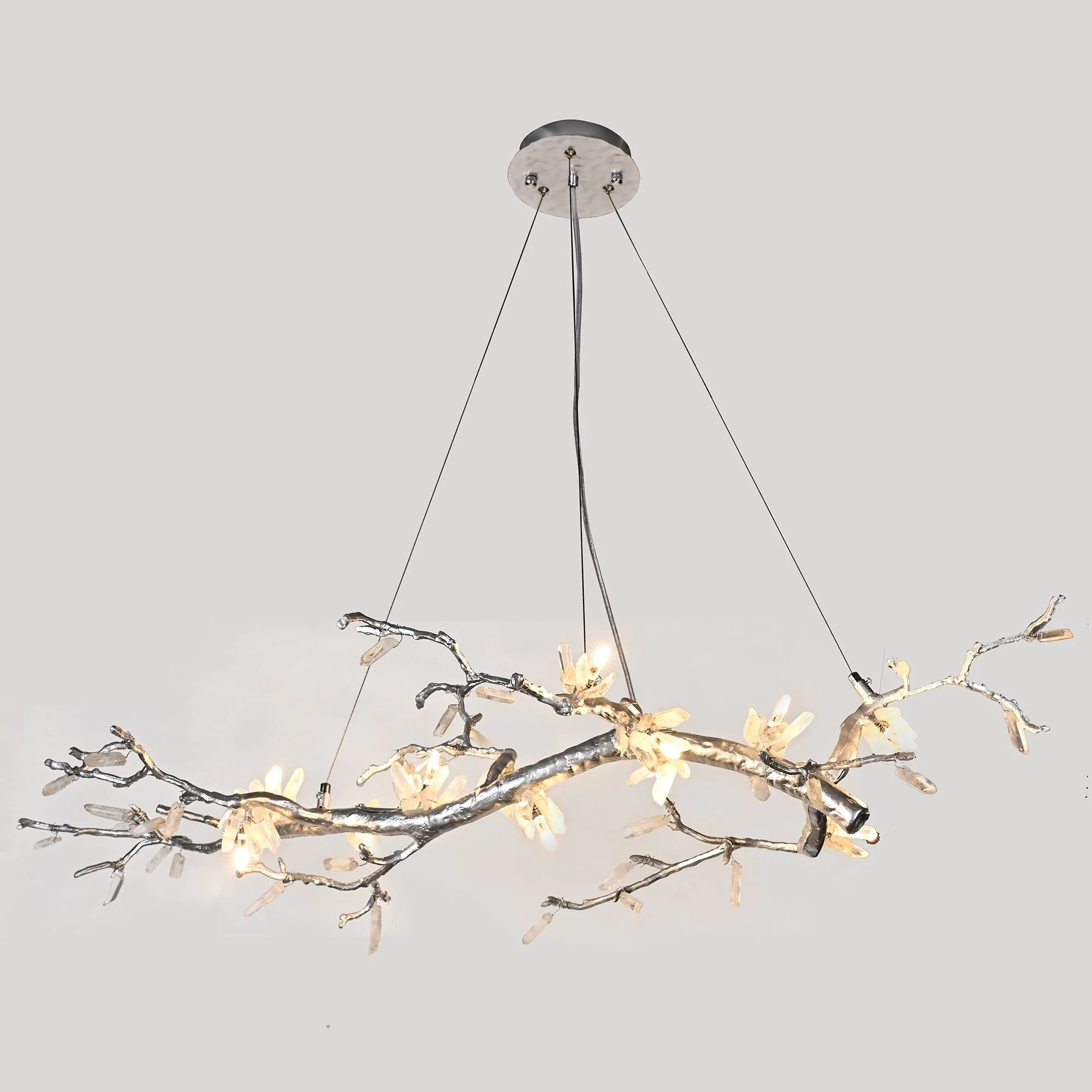 Selenite Crystal Blossom Branching Tree Chandelier - Image 14