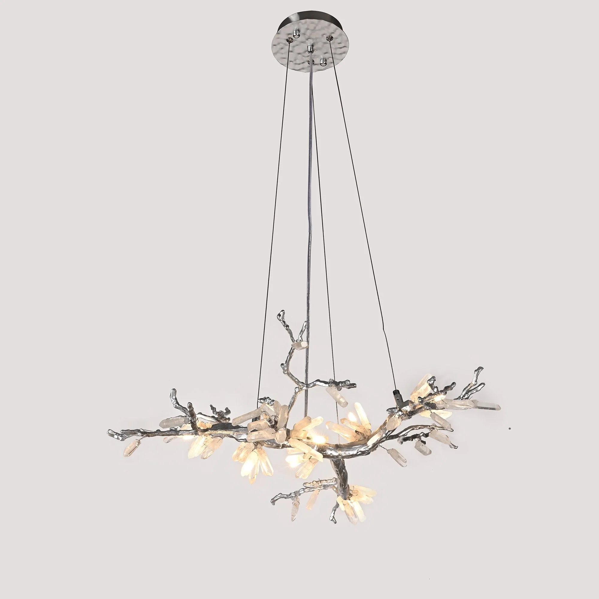 Selenite Crystal Blossom Branching Tree Chandelier - Image 36