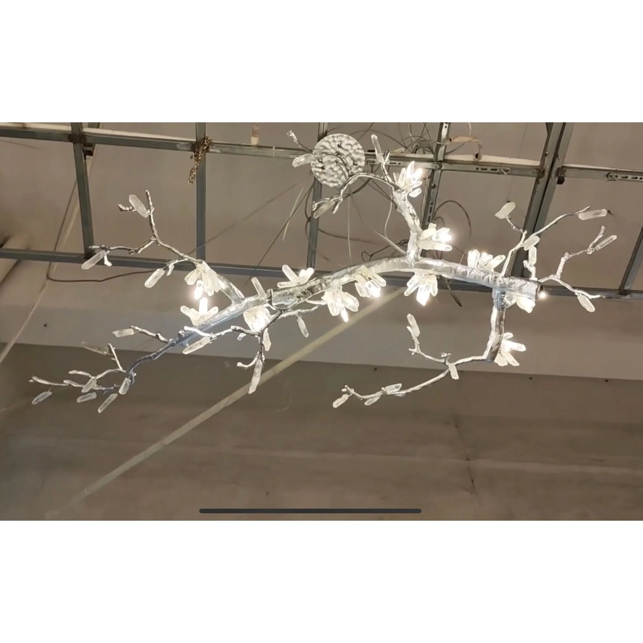 Selenite Crystal Blossom Branching Tree Chandelier - Image 4