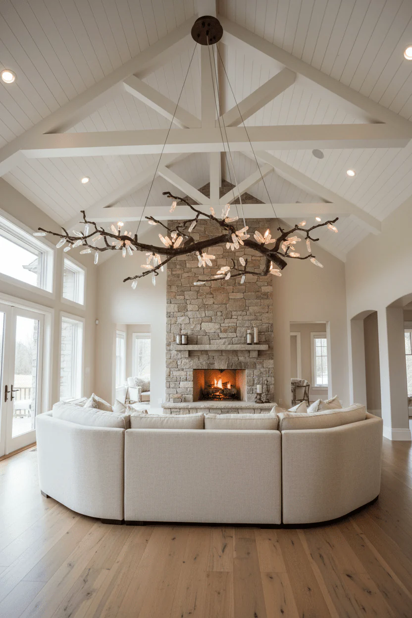 Selenite Crystal Blossom Branching Tree Chandelier - Image 43