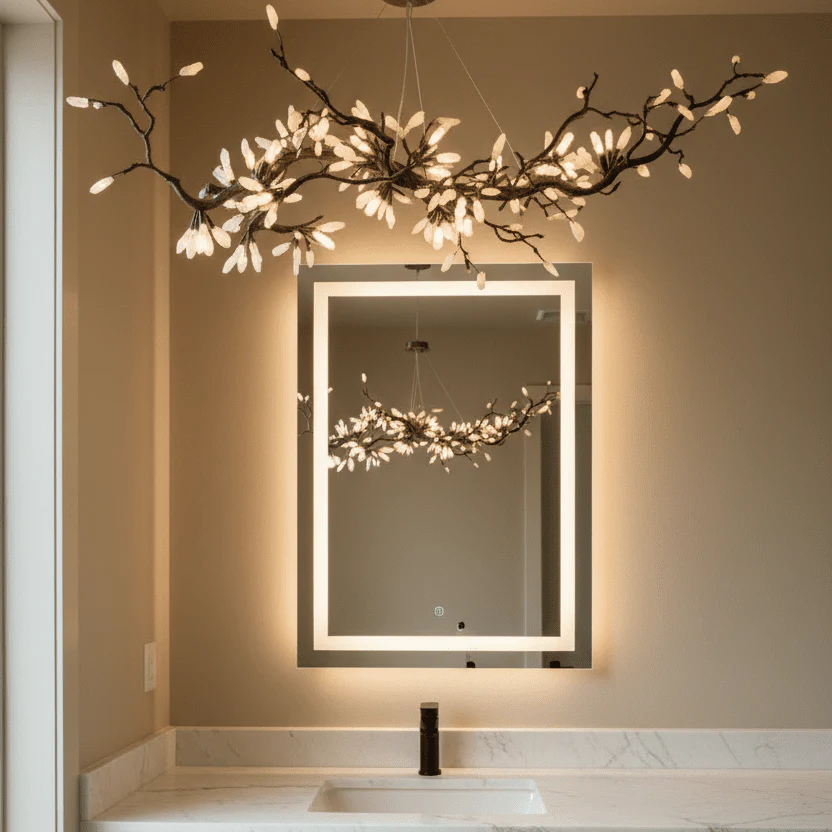 Selenite Crystal Blossom Branching Tree Chandelier - Image 5