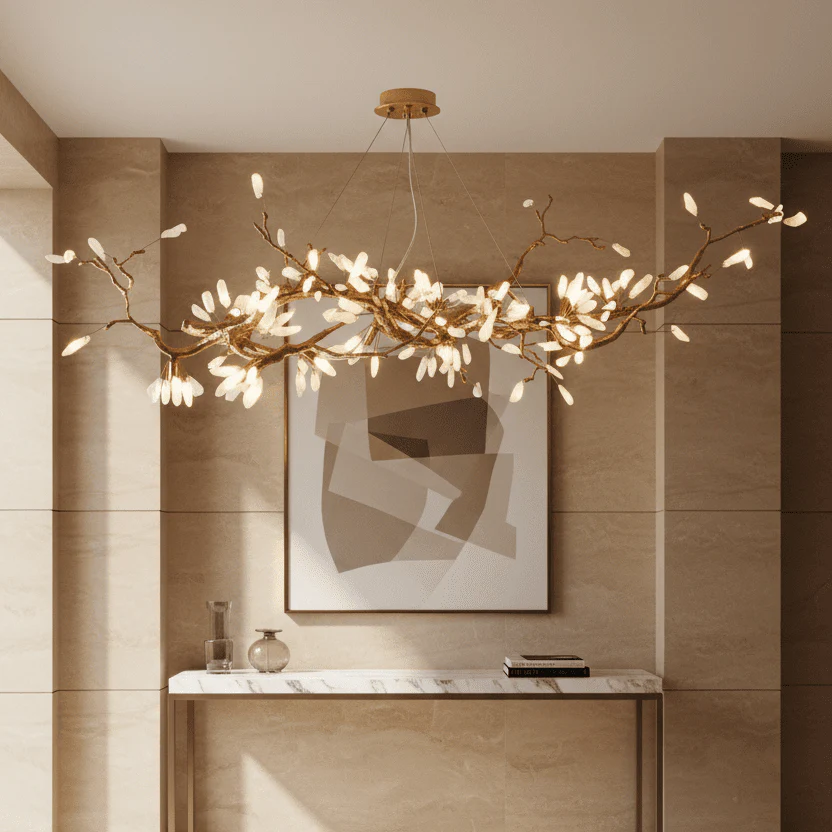 Selenite Crystal Blossom Branching Tree Chandelier - Image 6