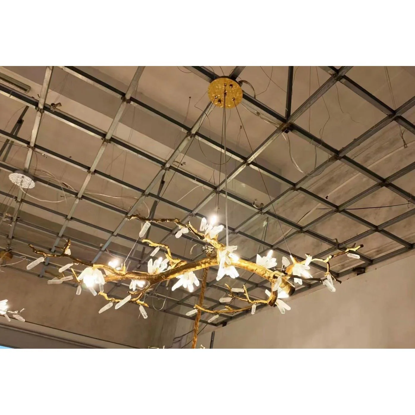 Selenite Crystal Blossom Branching Tree Chandelier - Image 7
