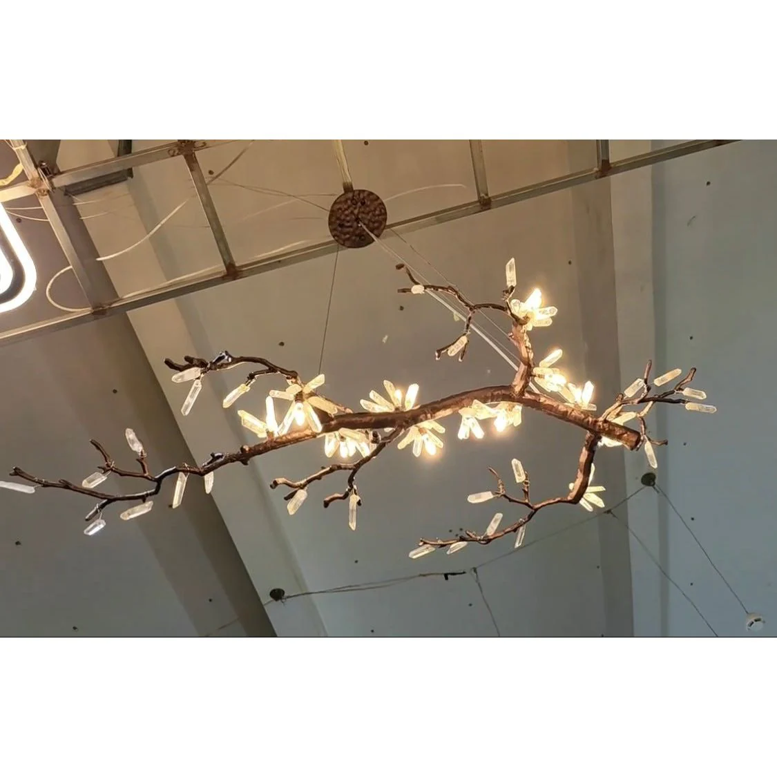 Selenite Crystal Blossom Branching Tree Chandelier - Image 8