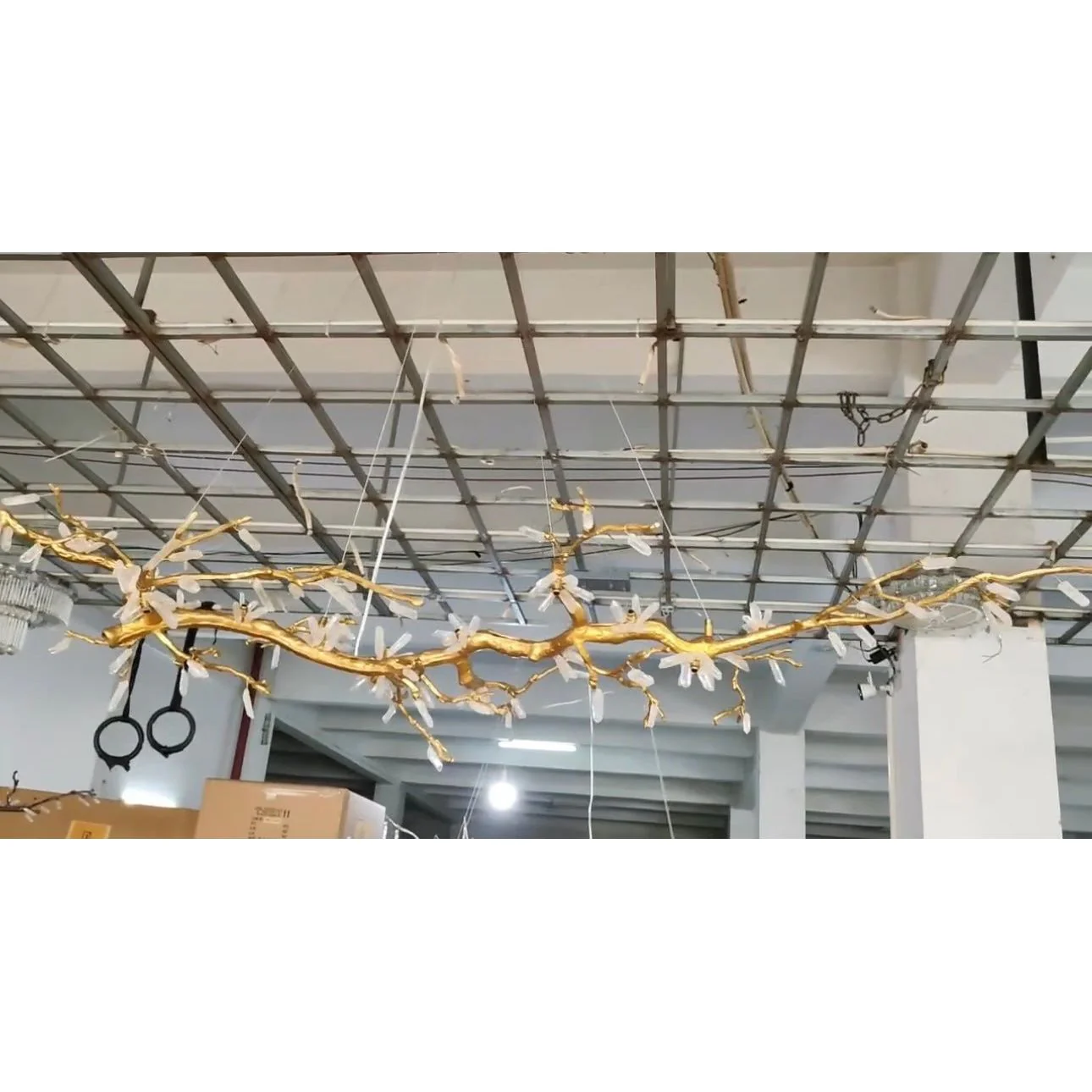 Selenite Crystal Blossom Branching Tree Chandelier - Image 9