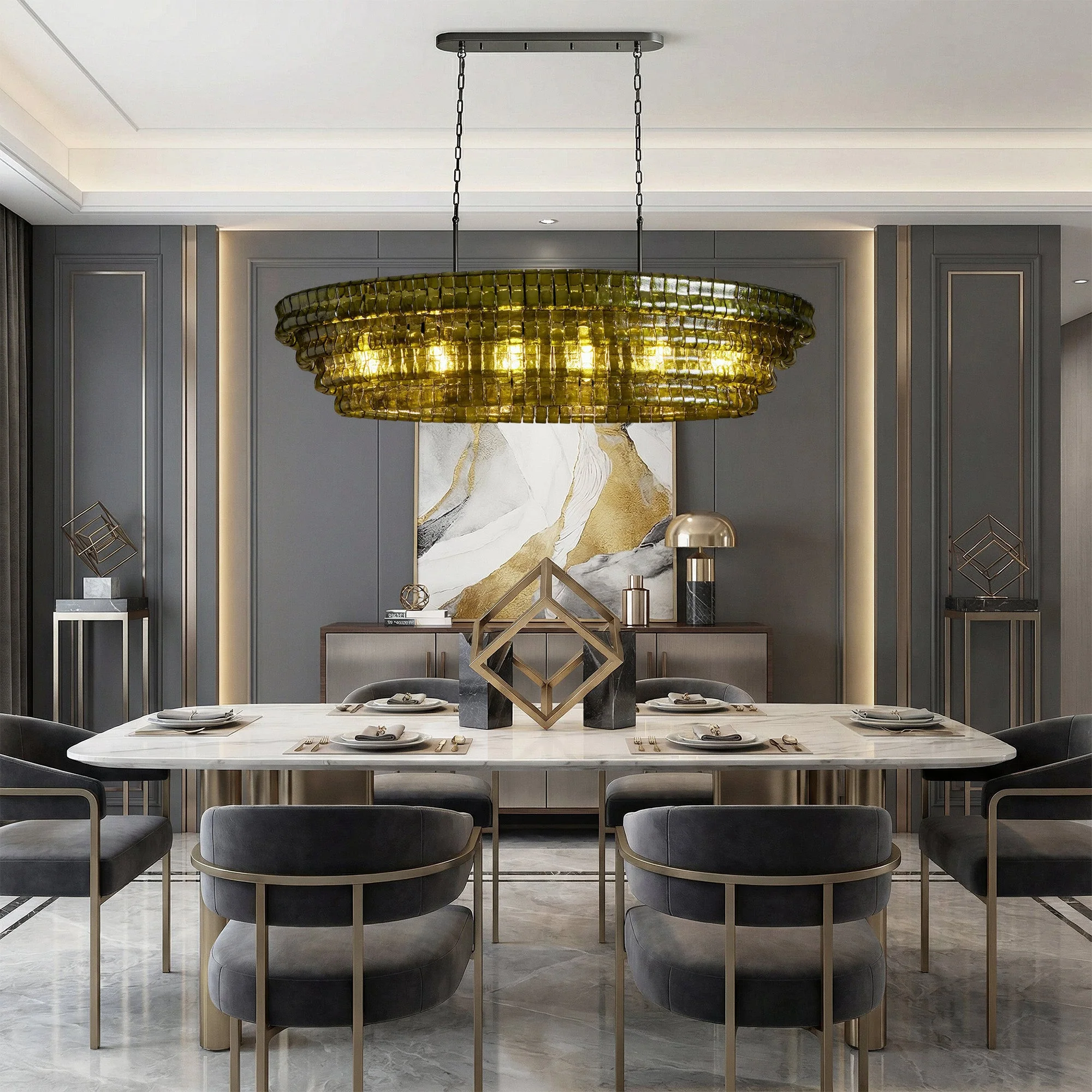 Ghiaccio Oval Chandelier 54"W/65"W - Image 12