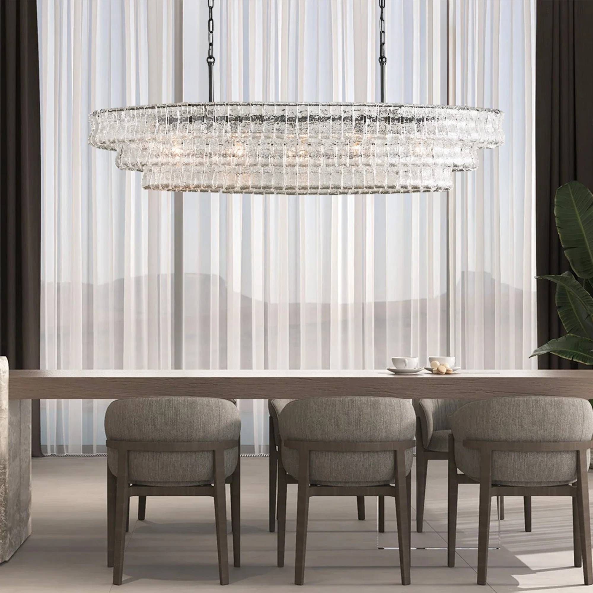 Ghiaccio Oval Chandelier 54"W/65"W - Image 5