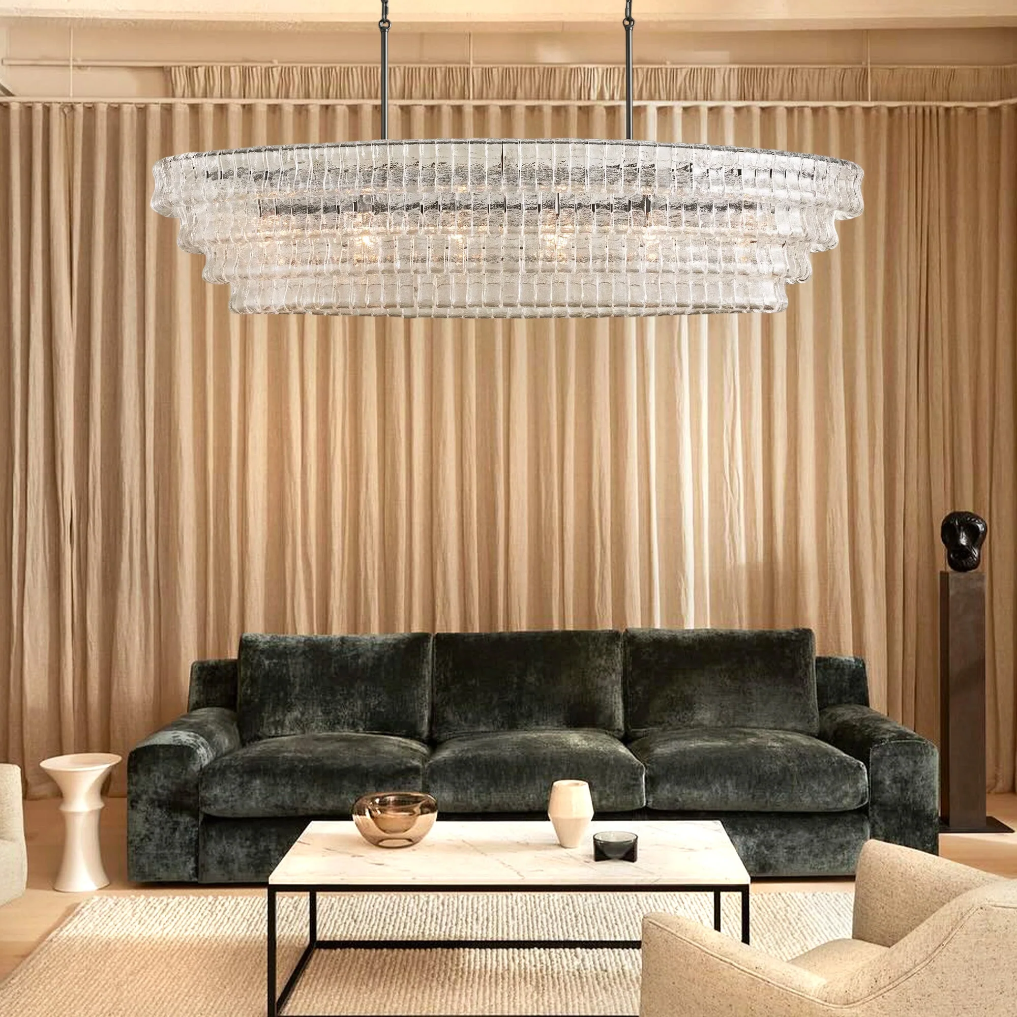 Ghiaccio Oval Chandelier 54"W/65"W - Image 8
