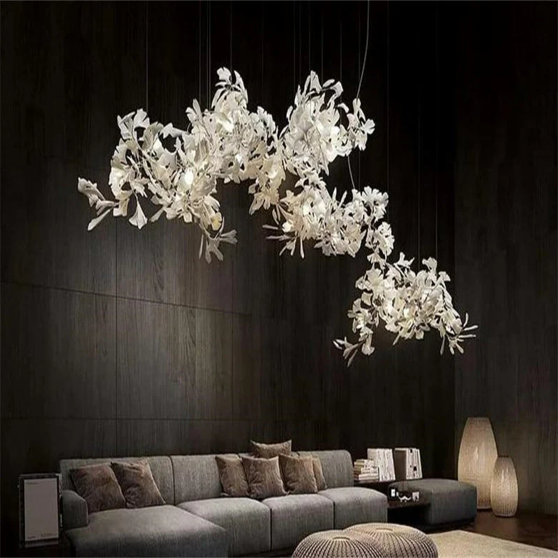 Keyah Porcelain Ginkgo Ceramics Chandelier, Modern Luxury Lights - Image 4
