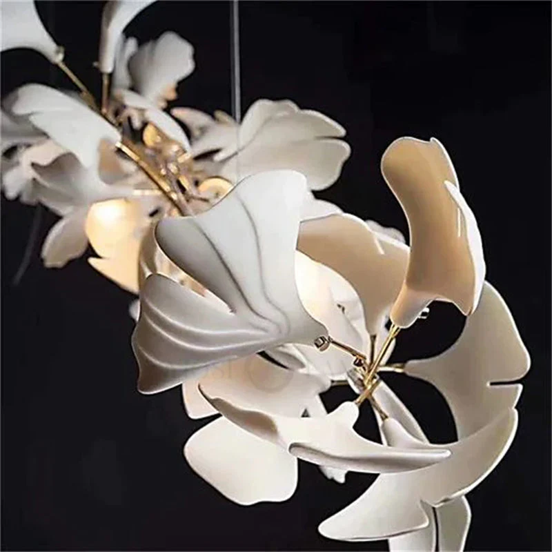 Keyah Porcelain Ginkgo Ceramics Chandelier, Modern Luxury Lights - Image 6
