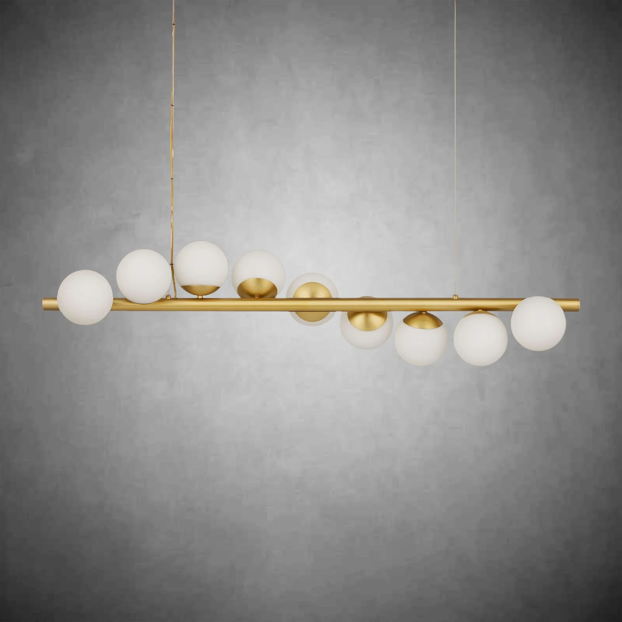 Kinney Linear Chandelier Brushed Brass 9-Globe Modern Chandelier - Image 3