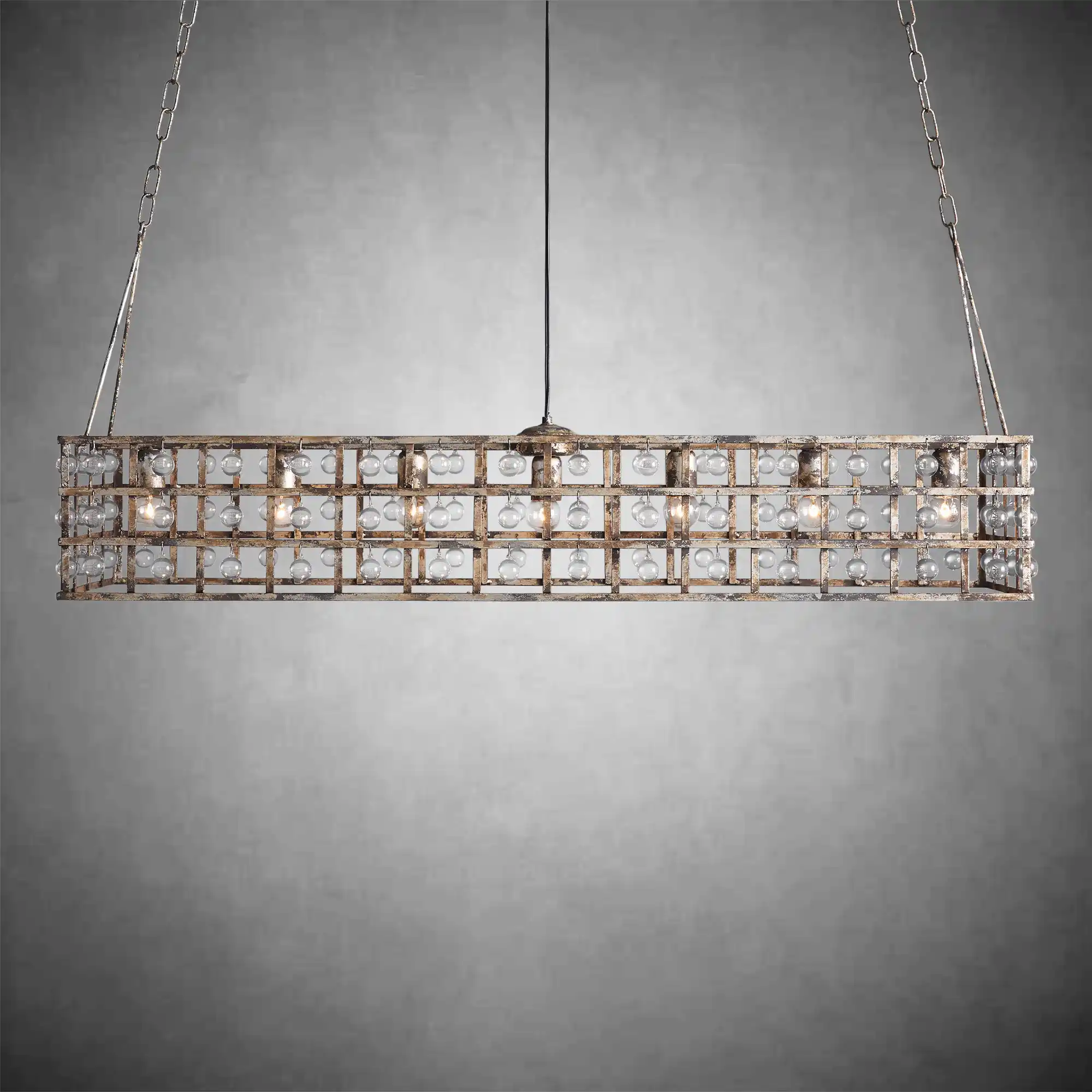 La Cage Rectangular Chandelier 7 Light - Image 2