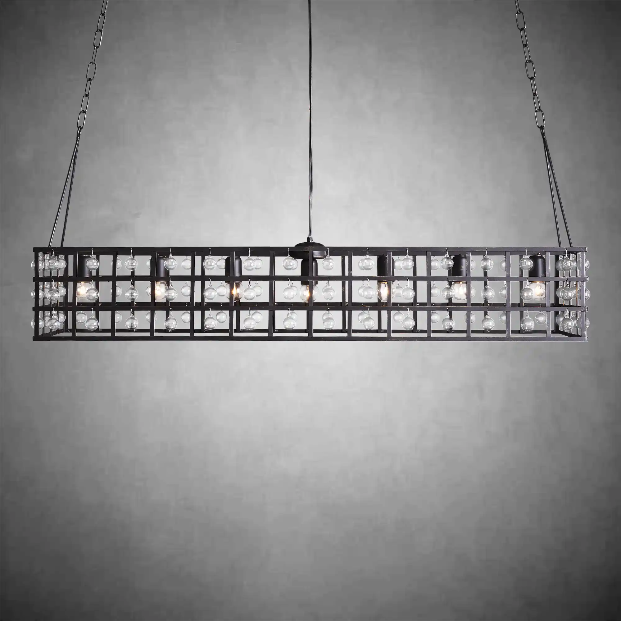 La Cage Rectangular Chandelier 7 Light - Image 3