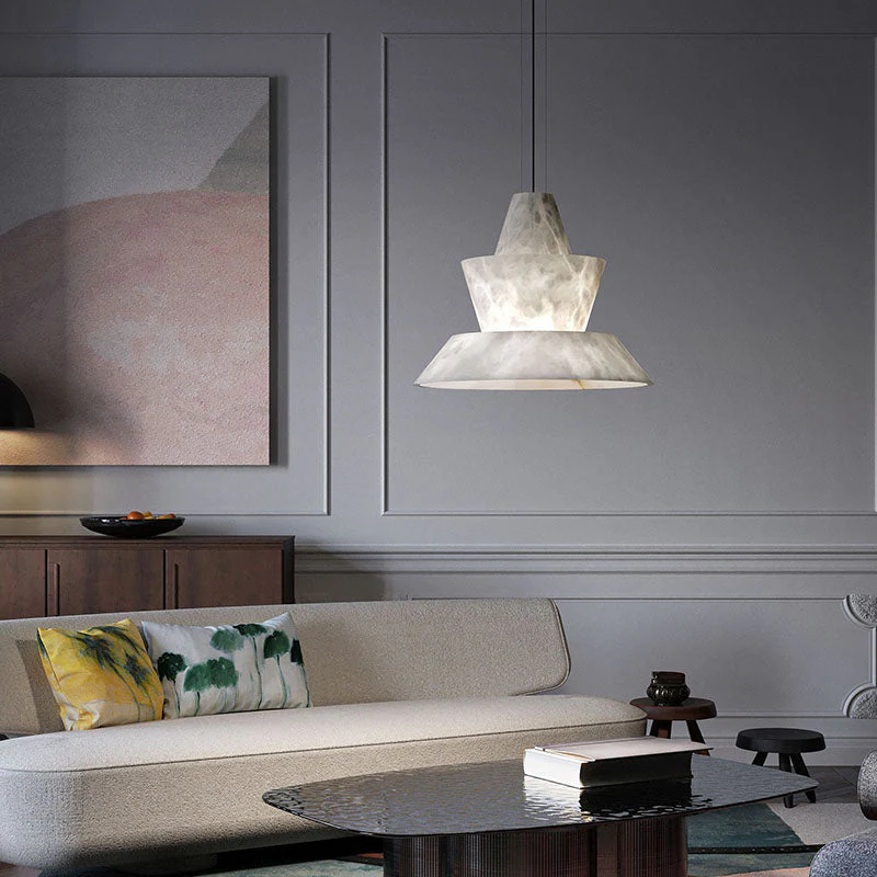 LAB Alabaster Dining Table Pendant Light - Image 2