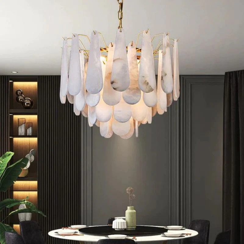 Merlin Laura Alabster Feathery Chandelier - Image 2