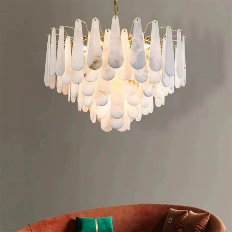 Merlin Laura Alabster Feathery Chandelier - Image 3