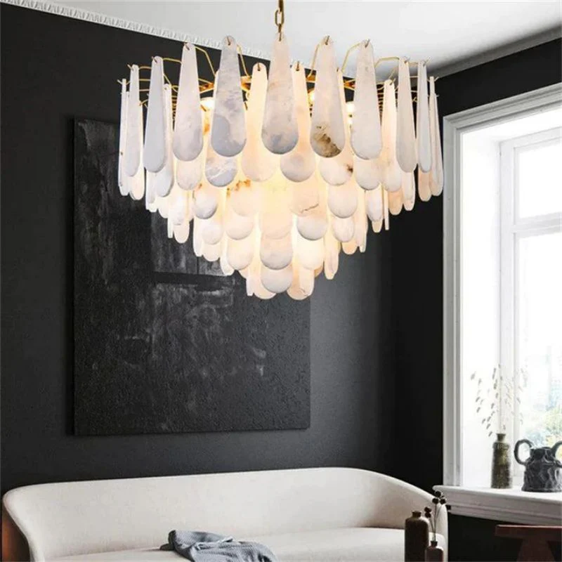 Merlin Laura Alabster Feathery Chandelier - Image 4