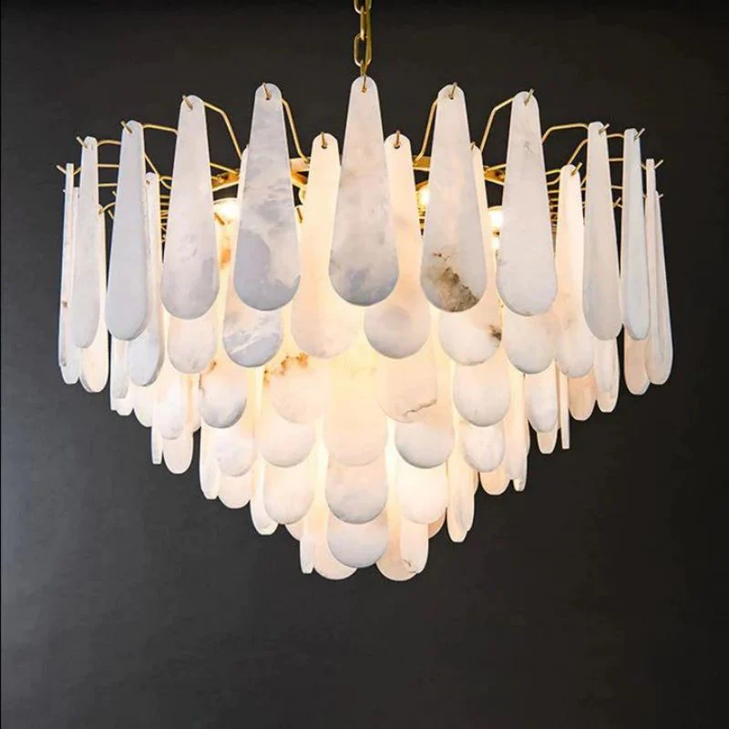 Merlin Laura Alabster Feathery Chandelier - Image 5