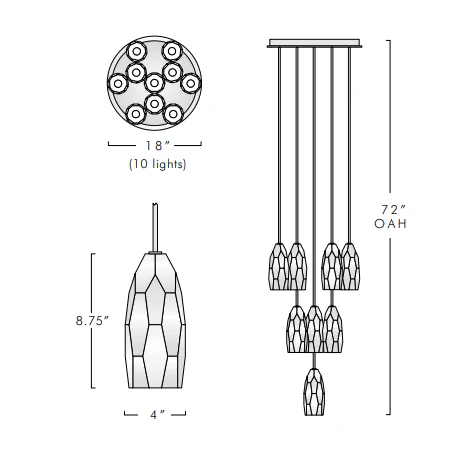 Lafi Crystal Glass Round Chandelier - Image 4
