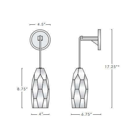 Lafi Crystal Glass Wall Sconce - Image 5