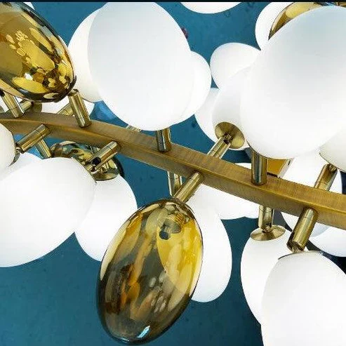 Large Branch Copper Chandelier with Grape Shape Bulbs Unique and Creative Light Fixture for Staircase/ Duplex/ High Ceiling Living Room/ Restaurant - Image 9