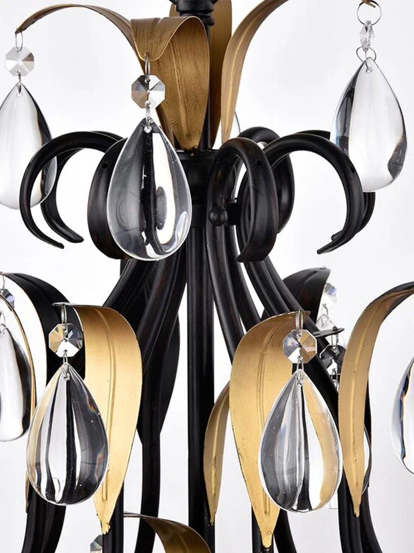 Large European-Style Iron Cascading Candle and Crystal Pendant for Living / Dining Room - Image 6