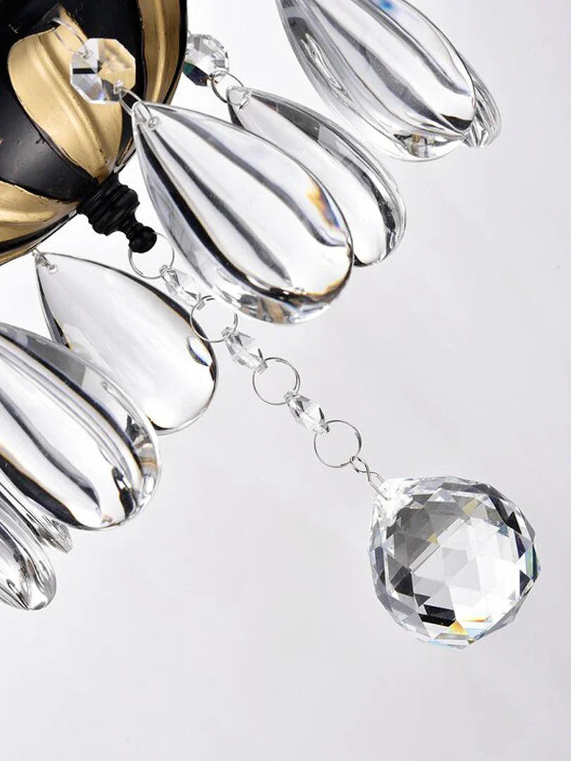 Large European-Style Iron Cascading Candle and Crystal Pendant for Living / Dining Room - Image 7